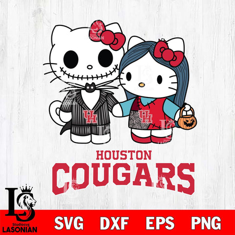 Houston Cougars Hello Kitty Horror 11 Svg Eps Dxf Png File, Digital Download