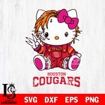 Houston Cougars Hello Kitty Horror Svg Eps Dxf Png File, Digital Download