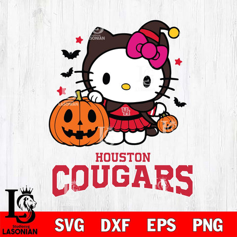 Houston Cougars Hello Kitty Horror 1 Svg Eps Dxf Png File, Digital Download