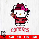 Houston Cougars Hello Kitty Horror 6 Svg Eps Dxf Png File, Digital Download