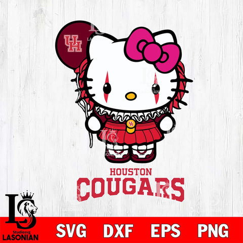 Houston Cougars Hello Kitty Horror 7 Svg Eps Dxf Png File, Digital Download