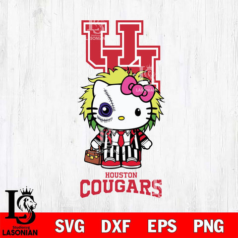 Houston Cougars Hello Kitty Horror 8 Svg Eps Dxf Png File, Digital Download