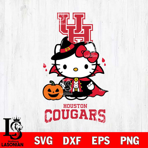 Houston Cougars Hello Kitty Horror 9 Svg Eps Dxf Png File, Digital Download