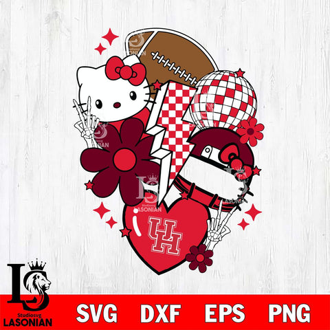 Houston Cougars Hello Kitty NCAA 2 Svg Eps Dxf Png File, Digital Download, Instant Download