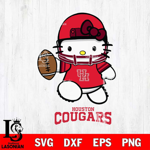 Houston Cougars Hello Kitty NCAA 4 Svg Eps Dxf Png File, Digital Download, Instant Download