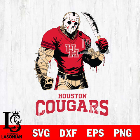 Houston Cougars Jason Voorhees Svg Eps Dxf Png File, Digital Download