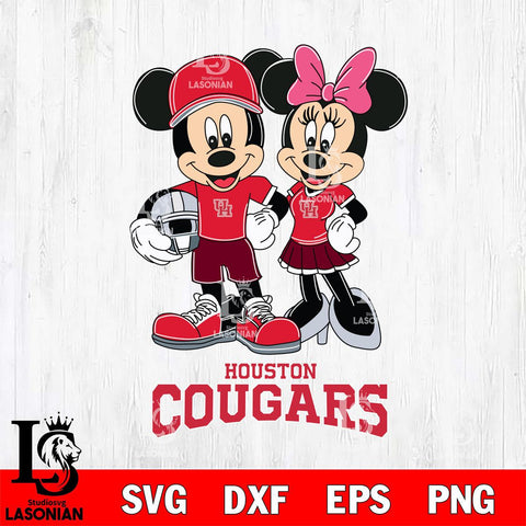 Houston Cougars Mickey Minnie Mouse Helmet Svg Eps Dxf Png File, NCAA svg , File Cut , Digital Download , Instant Download, Cut Svg Files