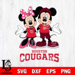 Houston Cougars Mickey Minnie Mouse Sport Svg Eps Dxf Png File, NCAA svg , File Cut , Digital Download , Instant Download, Cut Svg Files