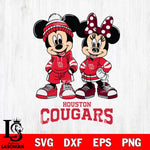 Houston Cougars Mickey Minnie Rugby Hoodie Svg Eps Dxf Png File, NCAA svg , File Cut , Digital Download , Instant Download, Cut Svg Files