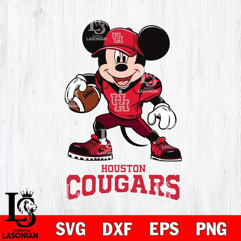 Houston Cougars Mikey Mouse Disney, Svg Eps Dxf Png File, Digital Download