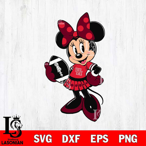 Houston Cougars Minnie Mouse Svg Eps Dxf Png File, NCAA svg, Digital Download, Instant Download