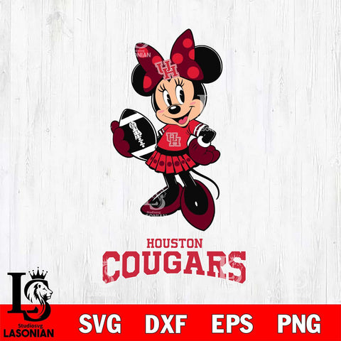 Houston Cougars Minnie Mouse, Svg Eps Dxf Png File, Digital Download