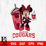 Houston Cougars Minnie Mouse Fan And Coffee Svg Eps Dxf Png File, Digital Download, Instant Download