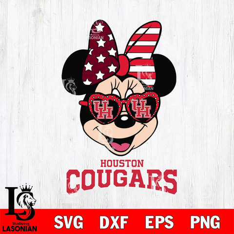 Houston Cougars Minnie Mouse Love 2, Svg Eps Dxf Png File, Digital Download