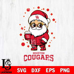 Houston Cougars Santa Claus Coffe Svg dxf eps png pdf file,NCAA svg,Digital Download,Cricut file