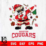 Houston Cougars Santa Claus Football Svg dxf eps png pdf file,NCAA svg,Digital Download,Cricut file