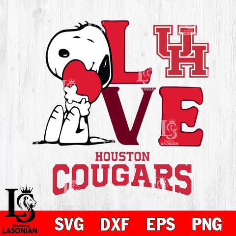 Houston Cougars Snoopy Sport 10 Svg Eps Dxf Png File, Digital Download