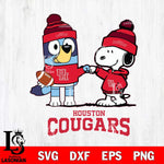 Houston Cougars Snoopy & Bluey Football Svg Eps Dxf Png File,NCAA Svg Files,Chill Guy svg ,Digital Download ,Instant Download, Cricut File