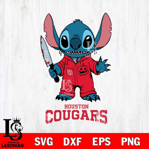 Houston Cougars Stitch Horror 2 Svg Eps Dxf Png File, NCAA svg, Digital Download, Instant Download