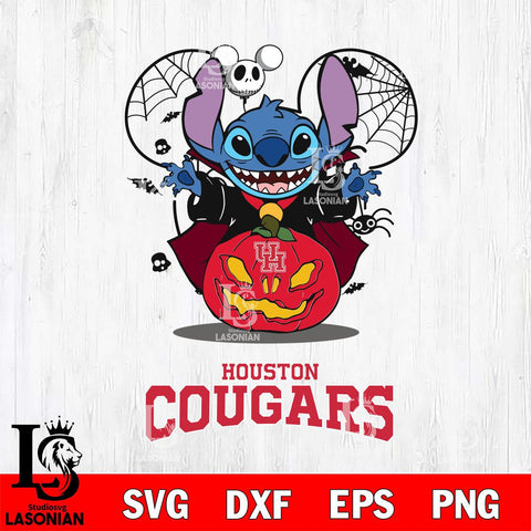 Houston Cougars Stitch Horror Halloween Svg Eps Dxf Png File, Digital Download, Instant Download