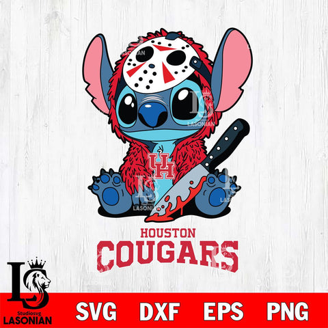 Houston Cougars Stitch Jason Voorhees Svg Eps Dxf Png File, NCAA svg, Digital Download, Instant Download