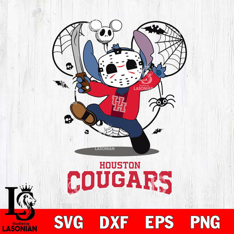 Houston Cougars Stitch jason voorhees Halloween Svg Eps Dxf Png File, Digital Download, Instant Download