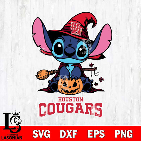 Houston Cougars Stitch witch Svg Eps Dxf Png File, NCAA svg, Digital Download, Instant Download