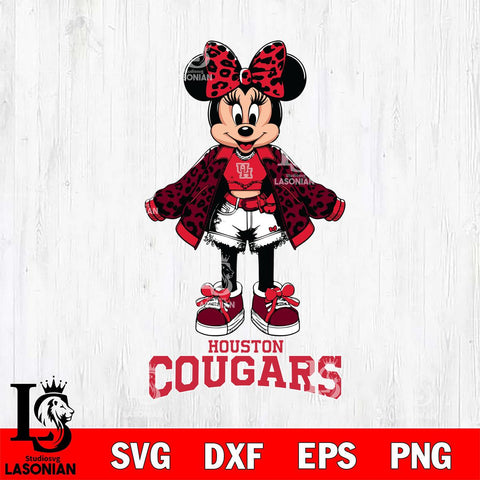 Houston Cougars Style Minnie Disney Svg Eps Dxf Png File, Digital Download, Instant Download