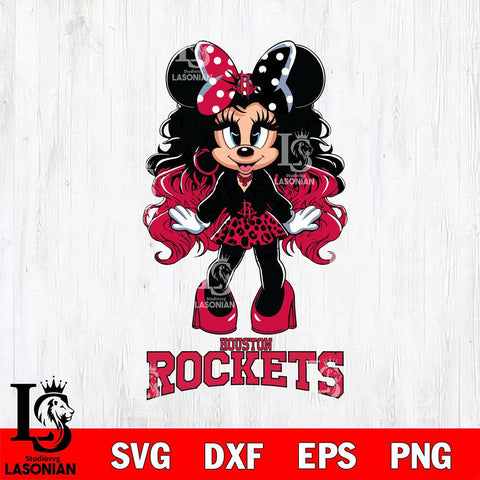 Houston Rockets Beauty Minnie Mouse Svg Eps Dxf Png File, Digital Download, Instant Download