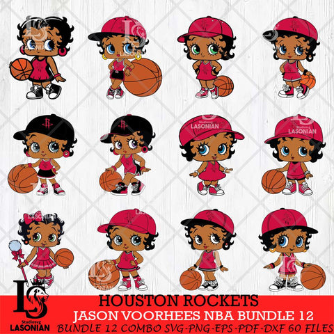 Houston Rockets Betty Boop NBA Bundle 12 SVG Svg Eps Dxf Png File,Bundle NBA svg, Digital Download, Instant Download