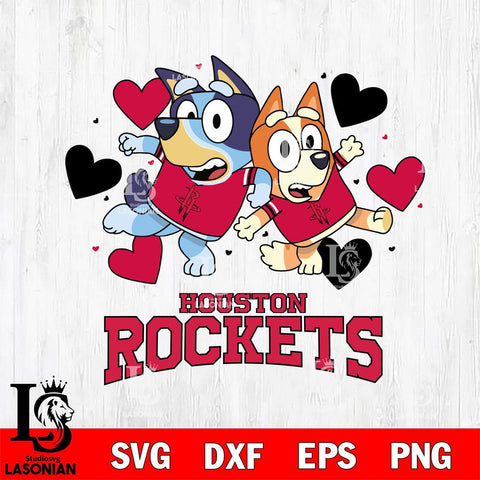 Houston Rockets Bluey & Bingo 10 Svg Eps Dxf Png File, NBA svg, Digital Download, Instant Download