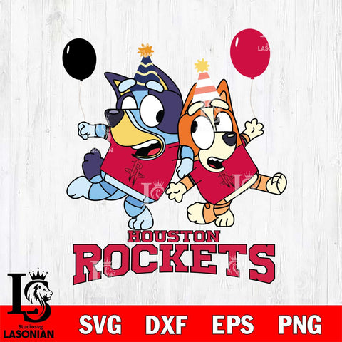 Houston Rockets Bluey & Bingo 11 Svg Eps Dxf Png File, NBA svg, Digital Download, Instant Download