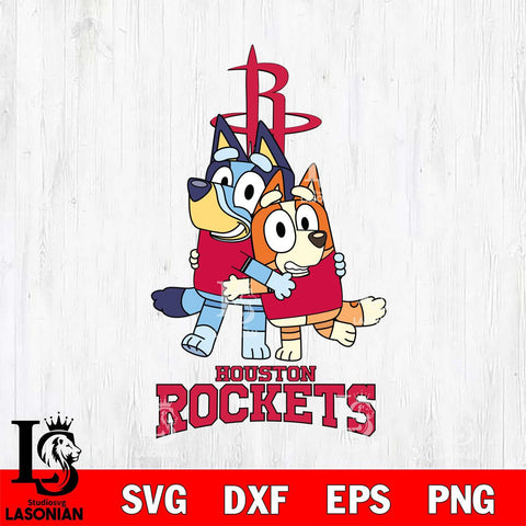 Houston Rockets Bluey & Bingo 12 Svg Eps Dxf Png File, NBA svg, Digital Download, Instant Download