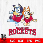 Houston Rockets Bluey & Bingo 13 Svg Eps Dxf Png File, NBA svg, Digital Download, Instant Download