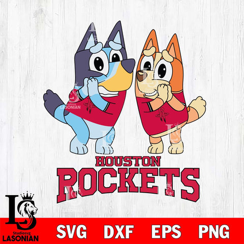 Houston Rockets Bluey & Bingo 15 Svg Eps Dxf Png File, NBA svg, Digital Download, Instant Download