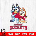 Houston Rockets Bluey & Bingo 18 Svg Eps Dxf Png File, NBA svg, Digital Download, Instant Download