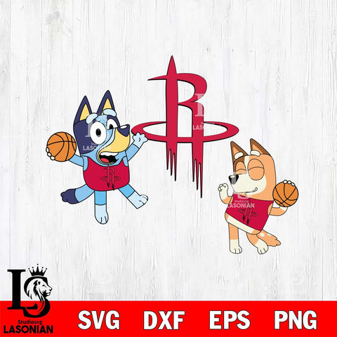 Houston Rockets Bluey & Bingo Svg Eps Dxf Png File, Digital Download, Instant Download