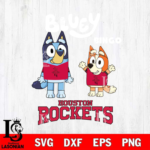 Houston Rockets Bluey & Bingo 4 Svg Eps Dxf Png File, NBA svg, Digital Download, Instant Download