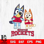 Houston Rockets Bluey & Bingo 6 Svg Eps Dxf Png File, NBA svg, Digital Download, Instant Download