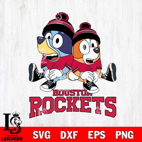 Houston Rockets Bluey & Bingo 8 Svg Eps Dxf Png File, NBA svg, Digital Download, Instant Download