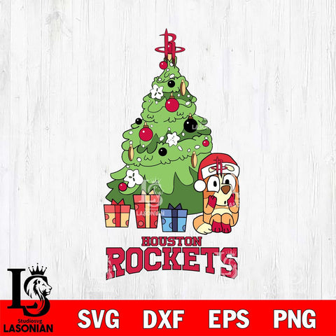 Houston Rockets Bluey Chilli Christmas Tree Svg Eps Dxf Png File, Digital Download