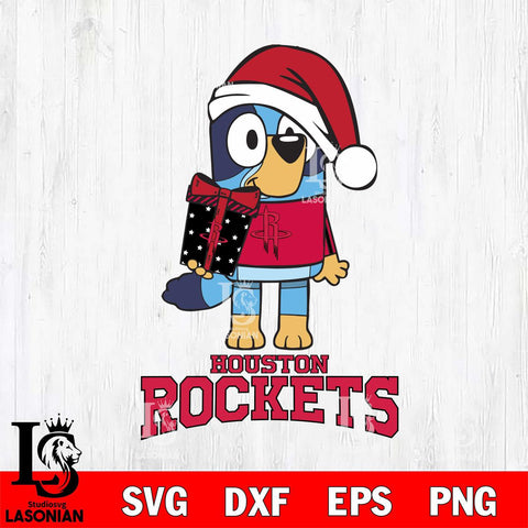 Houston Rockets Bluey Christmas Svg Eps Dxf Png File, Digital Download