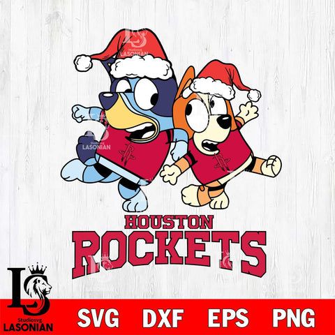 Houston Rockets Bluey Christmas Holiday Svg Eps Dxf Png File, Digital Download