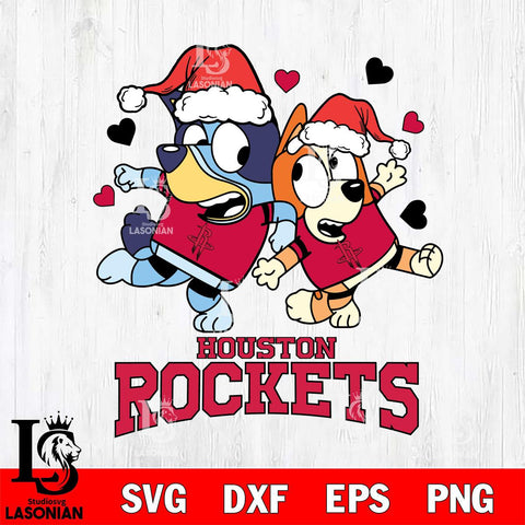 Houston Rockets Bluey Christmas NFL Svg Eps Dxf Png File, Digital Download