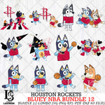 Houston Rockets Bluey NBA Bundle 12 Svg Eps Dxf Png File, Digital Download, Instant Download