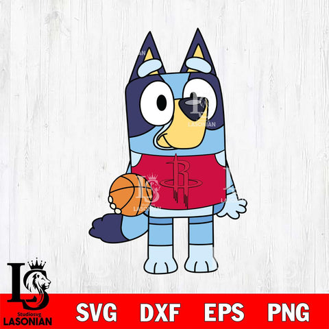 Houston Rockets Bluey sport 2 Svg Eps Dxf Png File, Digital Download, Instant Download