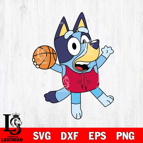 Houston Rockets Bluey sport 3 Svg Eps Dxf Png File, Digital Download, Instant Download