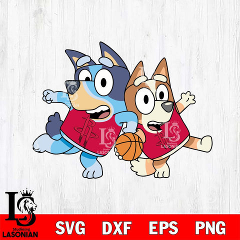 Houston Rockets Bluey sport 7 Svg Eps Dxf Png File, Digital Download, Instant Download