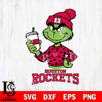 Houston Rockets Boujee Grinch Heart Christmas Cut Files Cricut, Svg Dxf Eps Png file , Silhouette