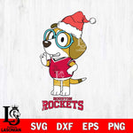 Houston Rockets Christmas Bluey Honey Sport Svg , Christmas Svg , Bluey svg , Digital Download, dxf eps png pdf file